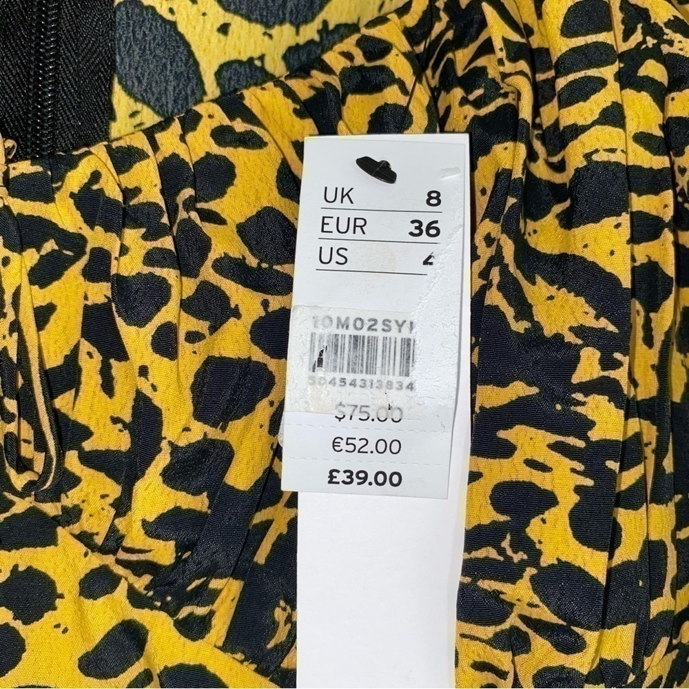 NWT Topshop Leopard Yellow & Black Dress Fierce - Picture 5 of 9